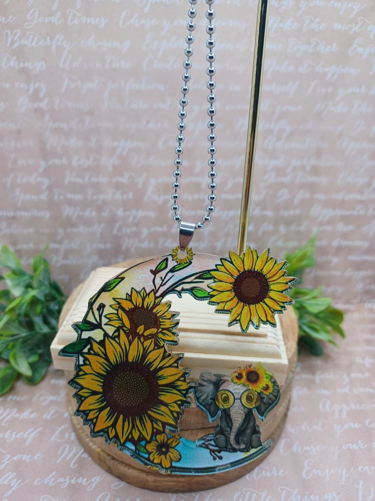 Sunflower w/ Elephant Car Decoration