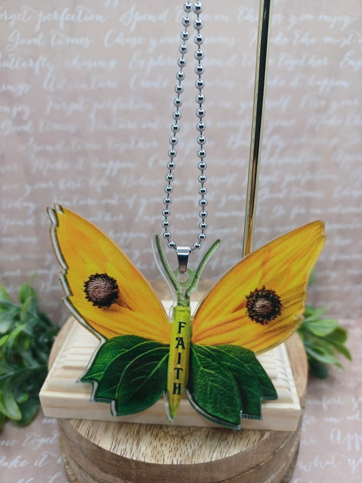 Faith Sunflower Butterfly Car Decoration