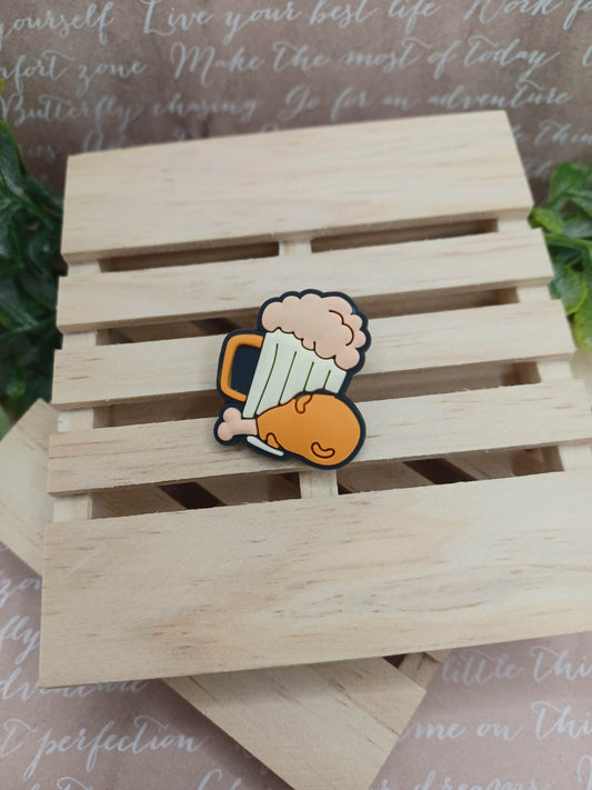 Beer & Chicken Drumstick Shoe Charm Accessory