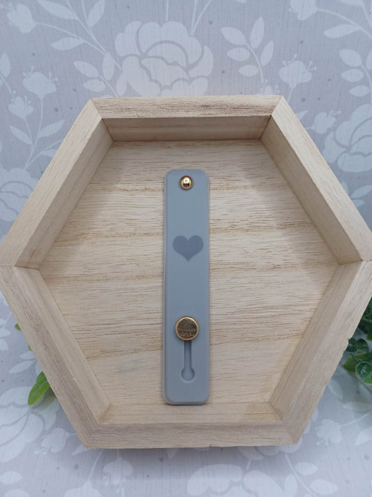 Grey w/ Heart Strip Mobile Phone Accessory