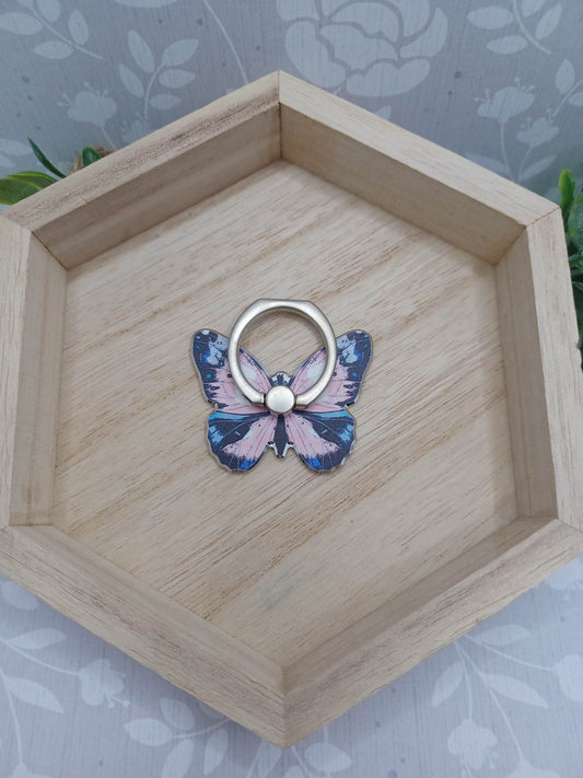 Pink & Blue Butterfly Phone Ring Holder