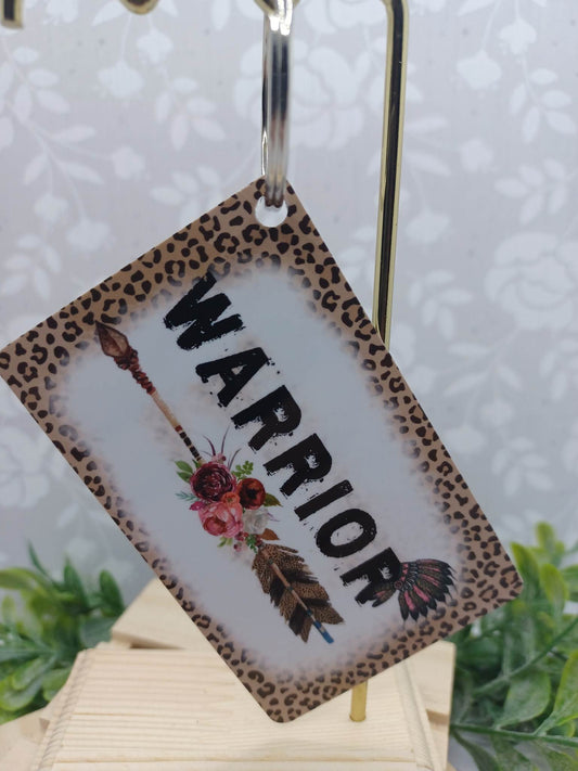 Warrior w/ Leopard Acrylic Keychain