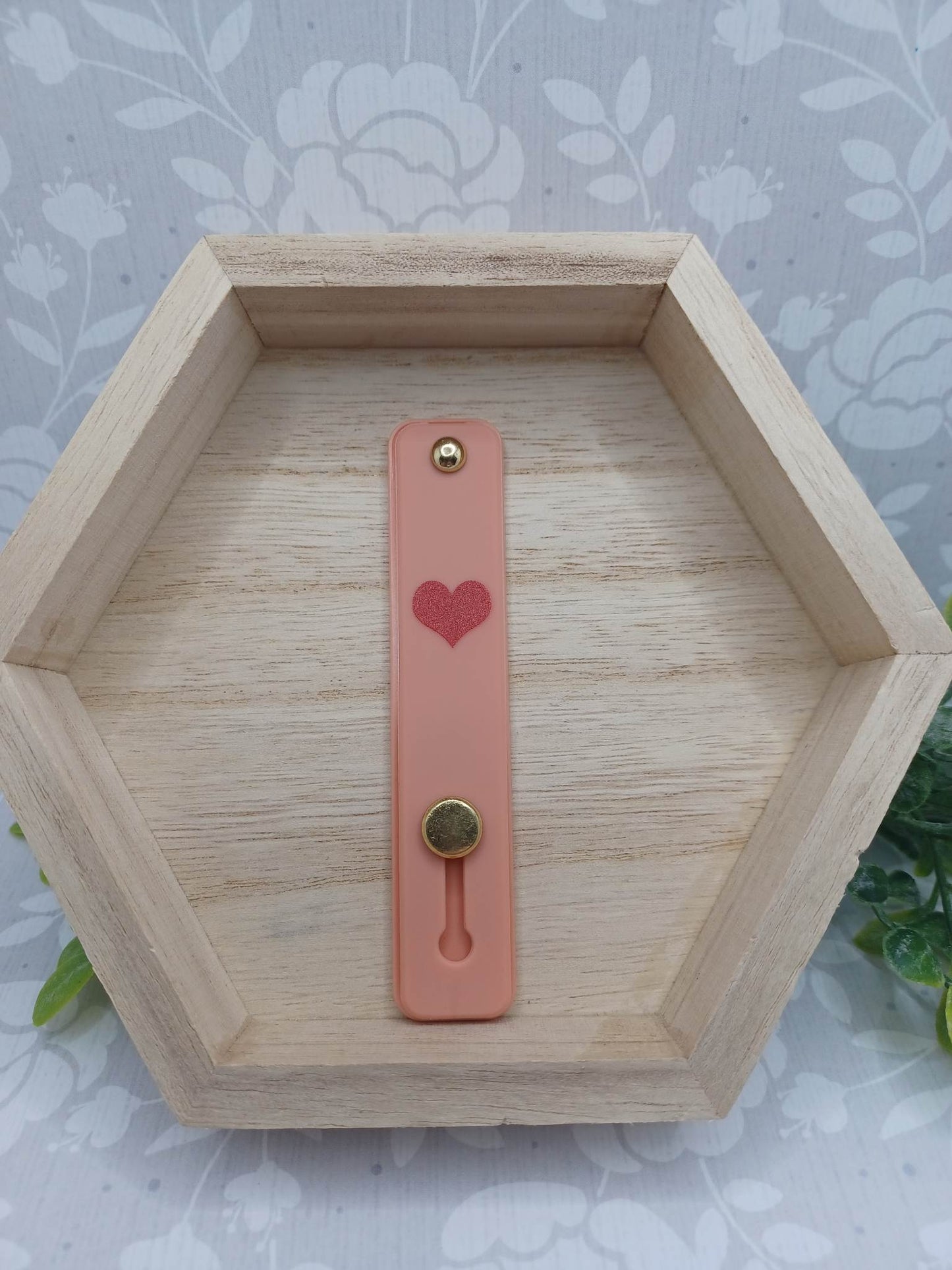 Ash Pink w/ Heart Strip Mobile Phone Accessory