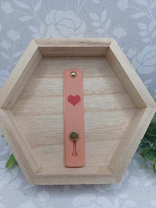 Ash Pink w/ Heart Strip Mobile Phone Accessory