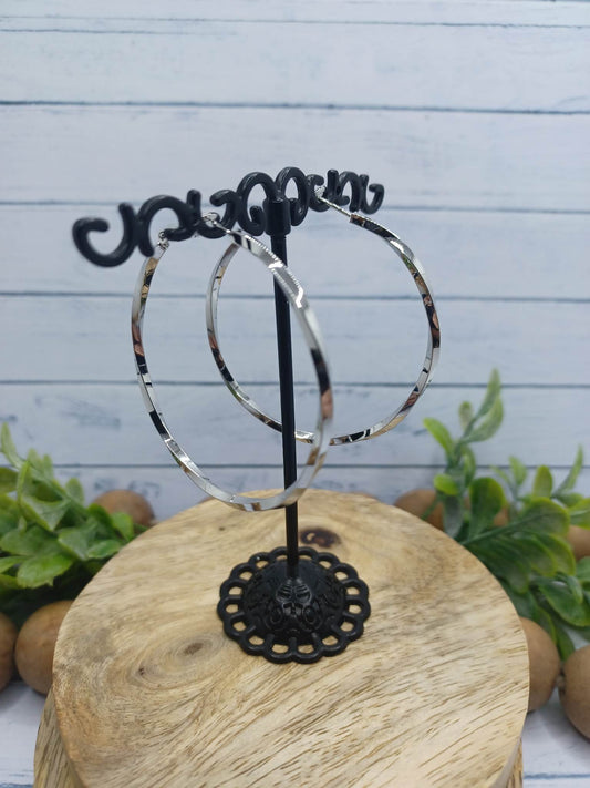 Wrapped Silver Hoop Earrings