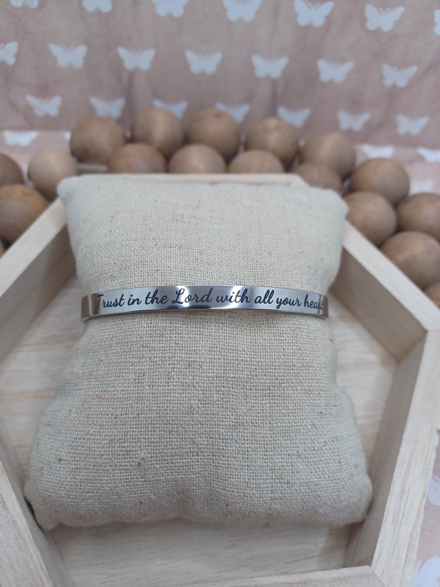 Silver Trust in the Lord w/ all of your Heart Bracelet