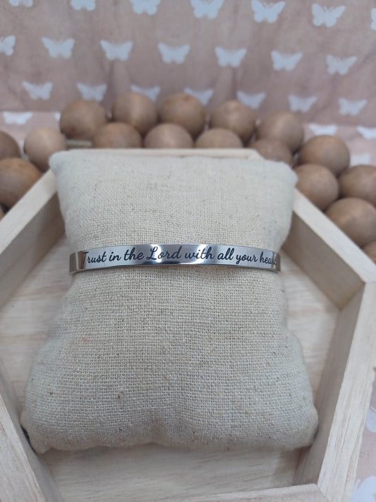 Silver Trust in the Lord w/ all of your Heart Bracelet
