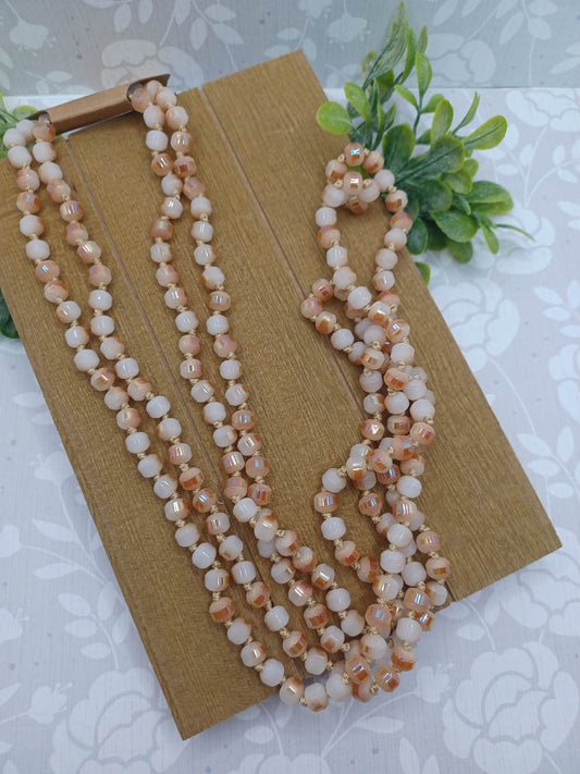Cream & White Beaded Necklace