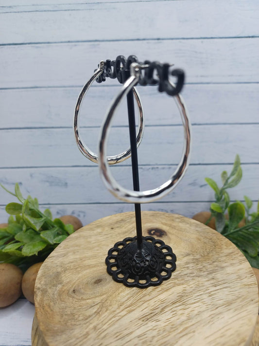 Textured Teardrop Shaped Earrings