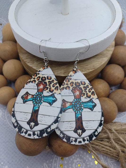 Western Themed Cross Earrings