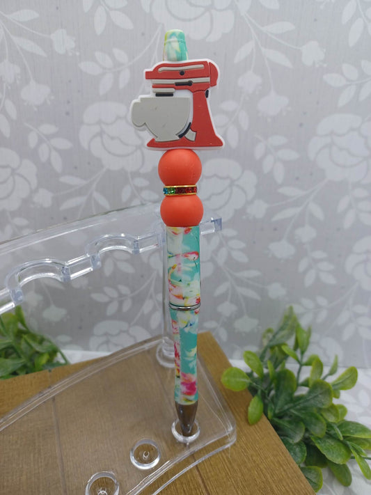 Red Mixer Beaded Ink Pen