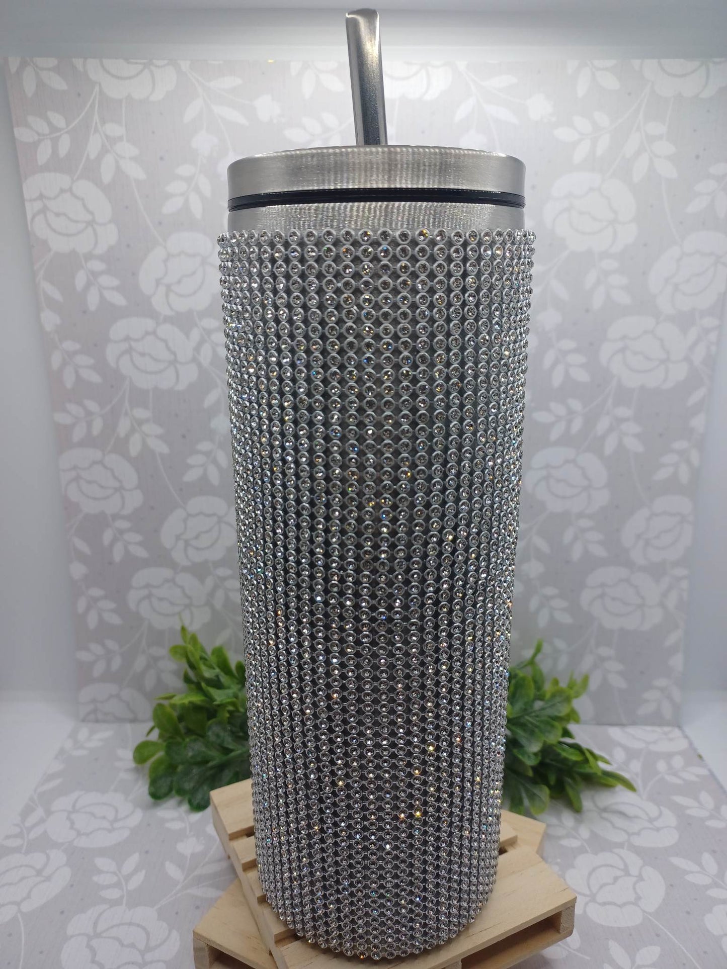 Silver 20 oz. Rhinestone Tumbler
