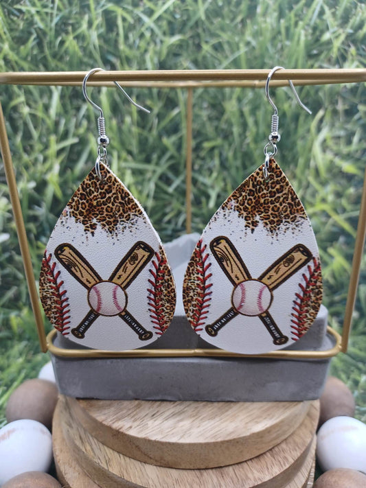 Baseball & Bat Earrings