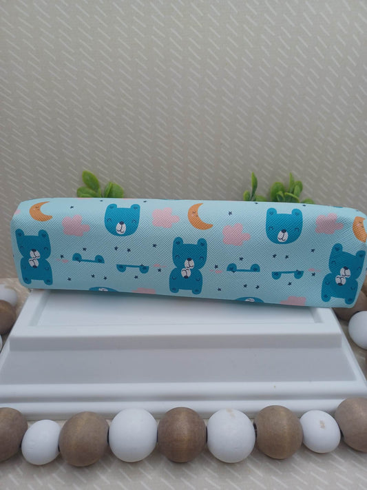 Blue Teddy Bear Zipper Pencil Pouch