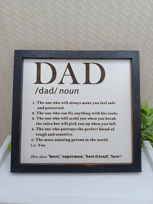 Wooden Dad Sign - Black