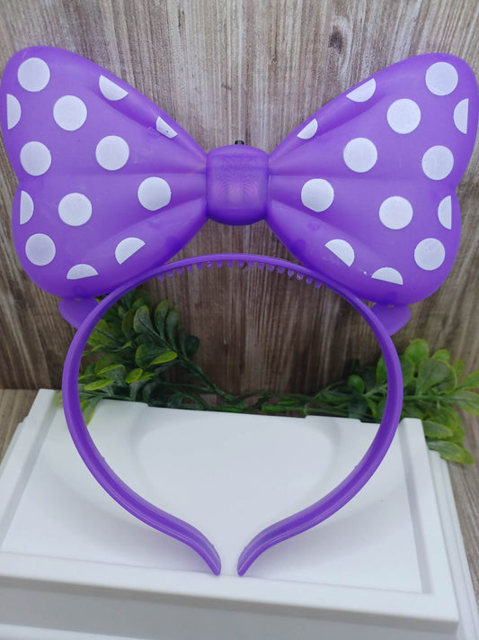 Purple Light Up Bow Headband