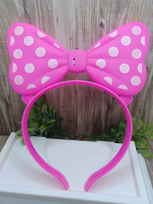 Pink Light Up Bow Headband