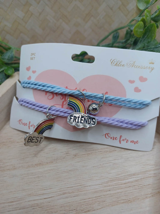 Blue & Purple Woven Best Friend Bracelet Set