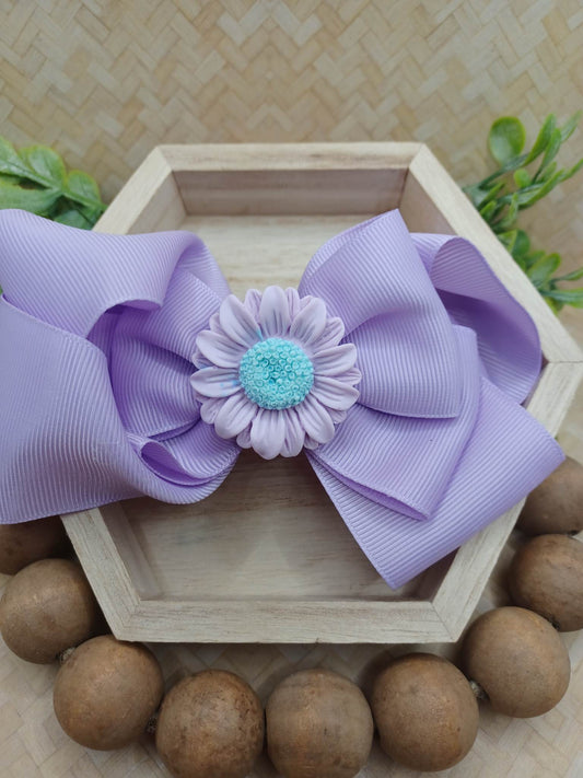 Purple Hair Accessory w/ Purple & Blue Flower