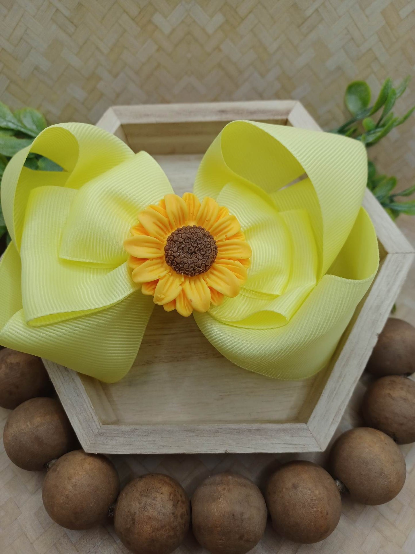 Yellow Hair Accessory w/ Sunflower