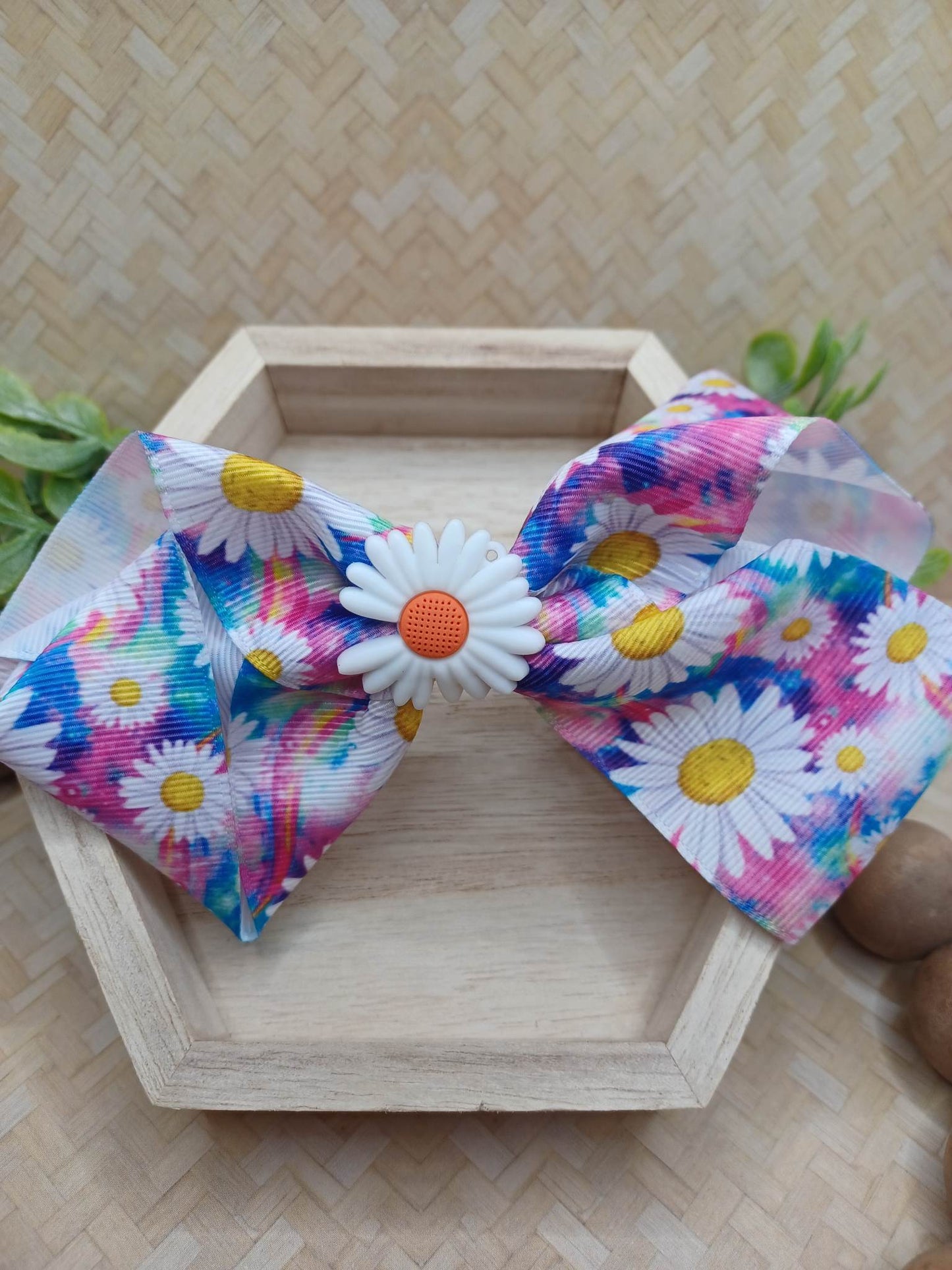 Deep Purple & Blue Hair Accessory w/ Daisy Flower