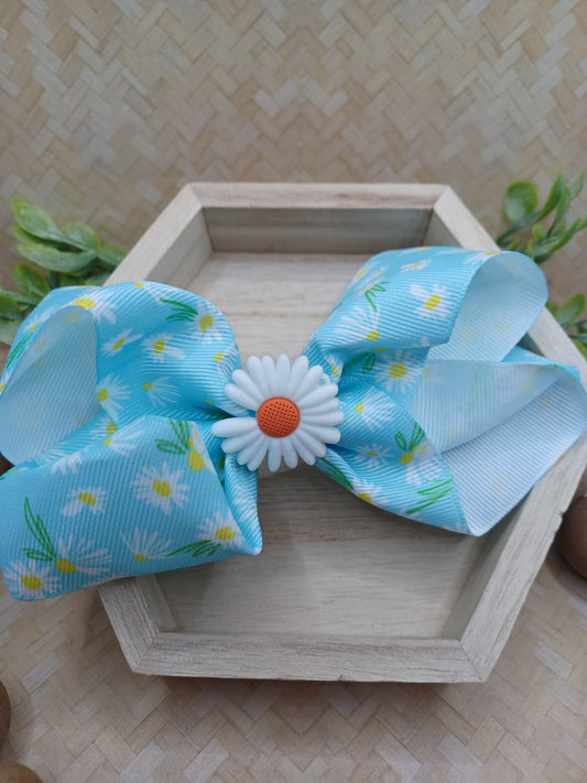 Blue Hair Accessory w/ Daisy Flower