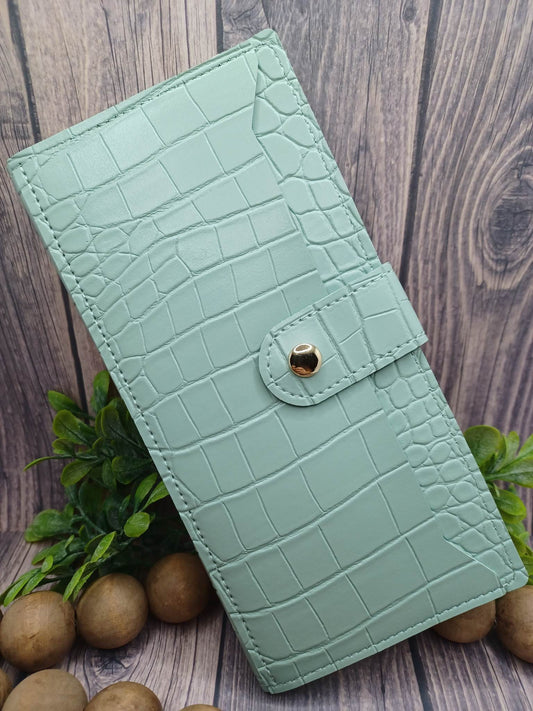 Teal Snap Embossed Style Wallet