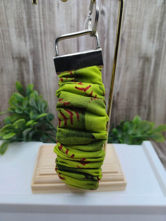 Softball Scrunchie Style Wristlet