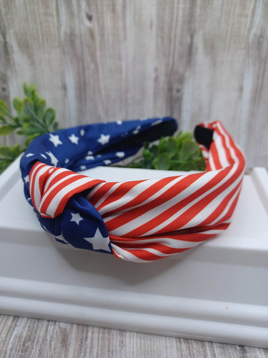 Red, White, & Blue American Flag Top Not Headband