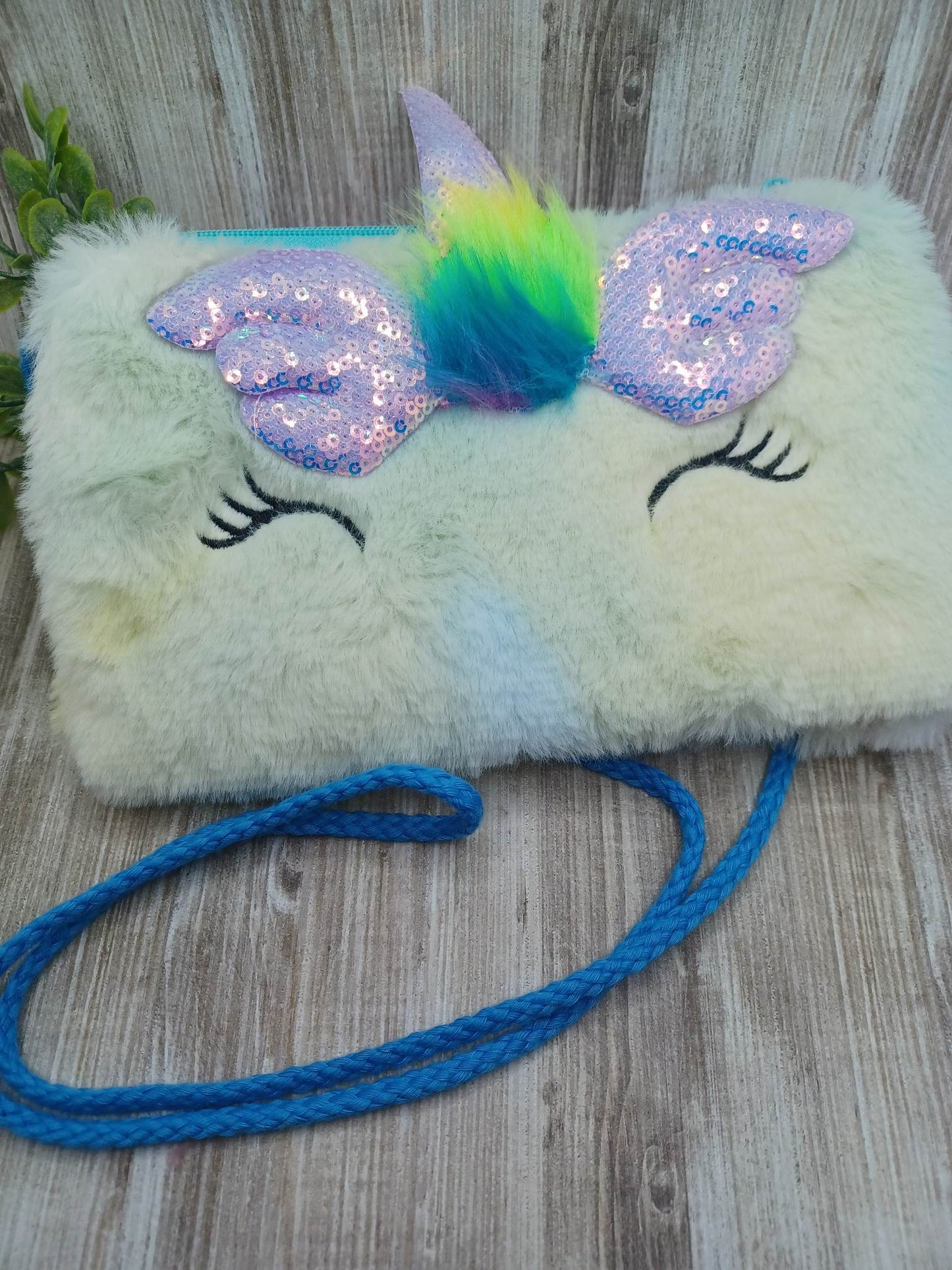 Plus Tie Dye Unicorn Glitter Crossbody Bag
