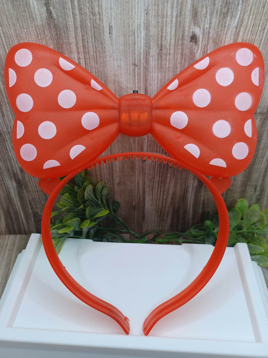 Red Light Up Bow Headband