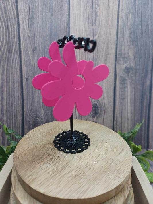 Pink Flower Earrings