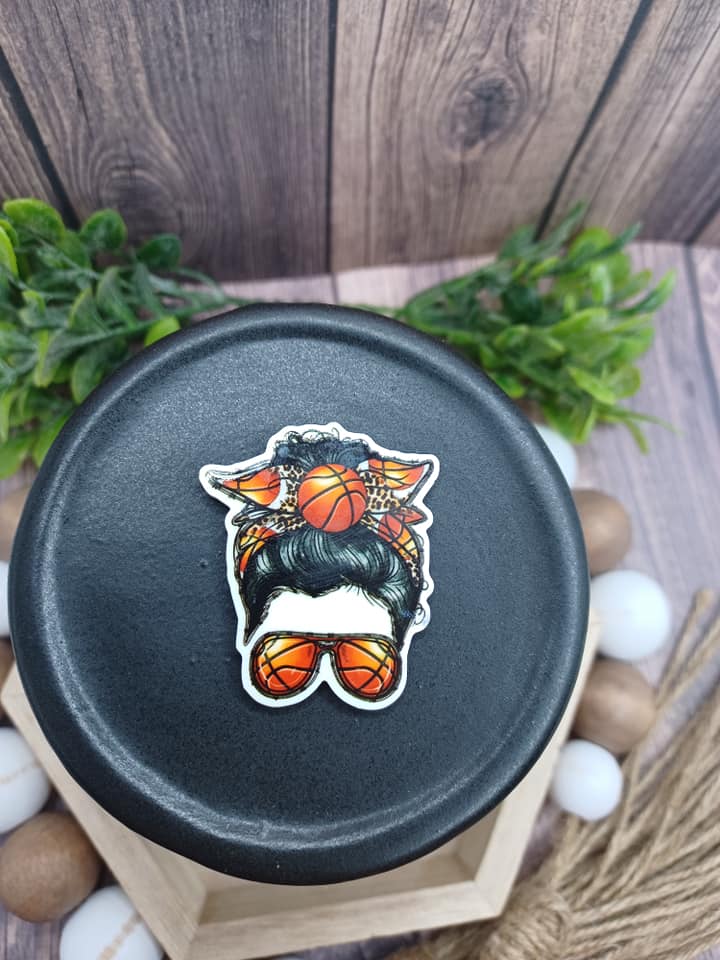 Baseball Messy Bun Hair Mom w/ Sunglasses Magnet