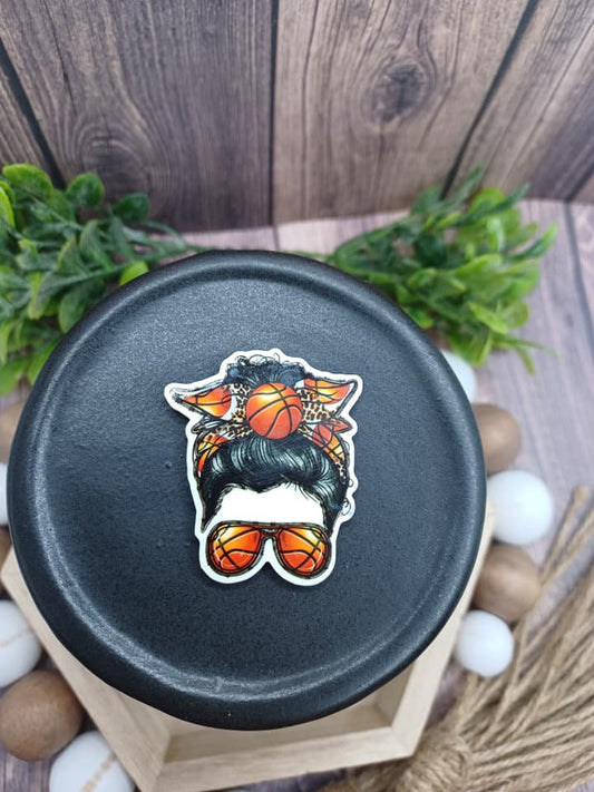 Baseball Messy Bun Hair Mom w/ Sunglasses Magnet