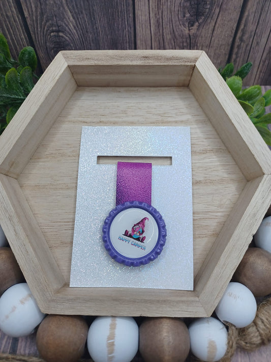Purple Happy Camper Magnetic Bookmark