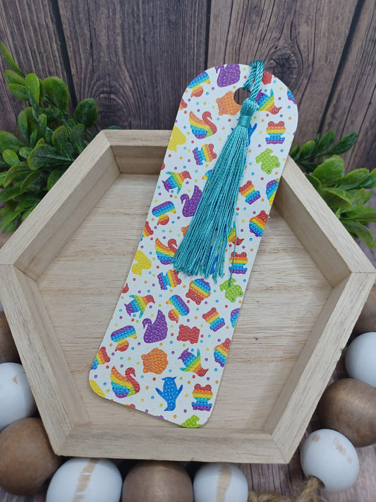 Rounded Fidget Toy Patterned Bookmark w/ Tassel