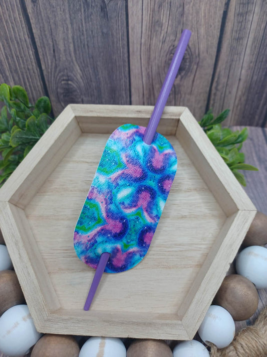 Blue, Pink, & White Swirl Patterned Hair Accessory
