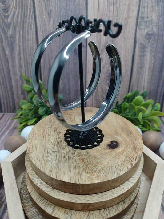 Gunmetal Smoothed Earrings