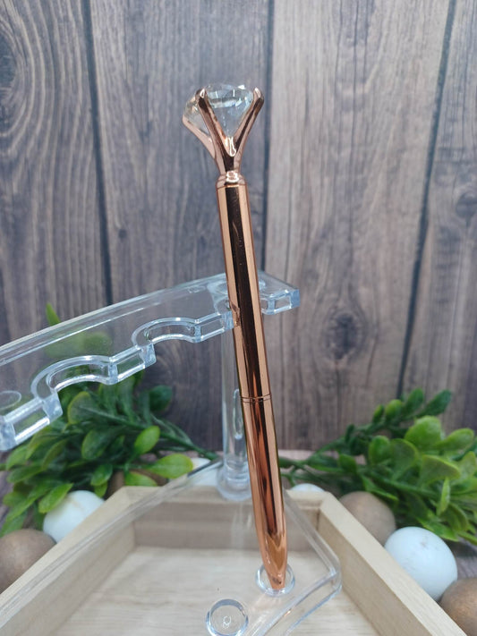Rose Gold Diamond Style Ink Pen