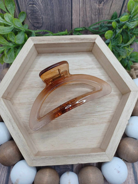 Ombre Brown Half Moon Jaw Clip