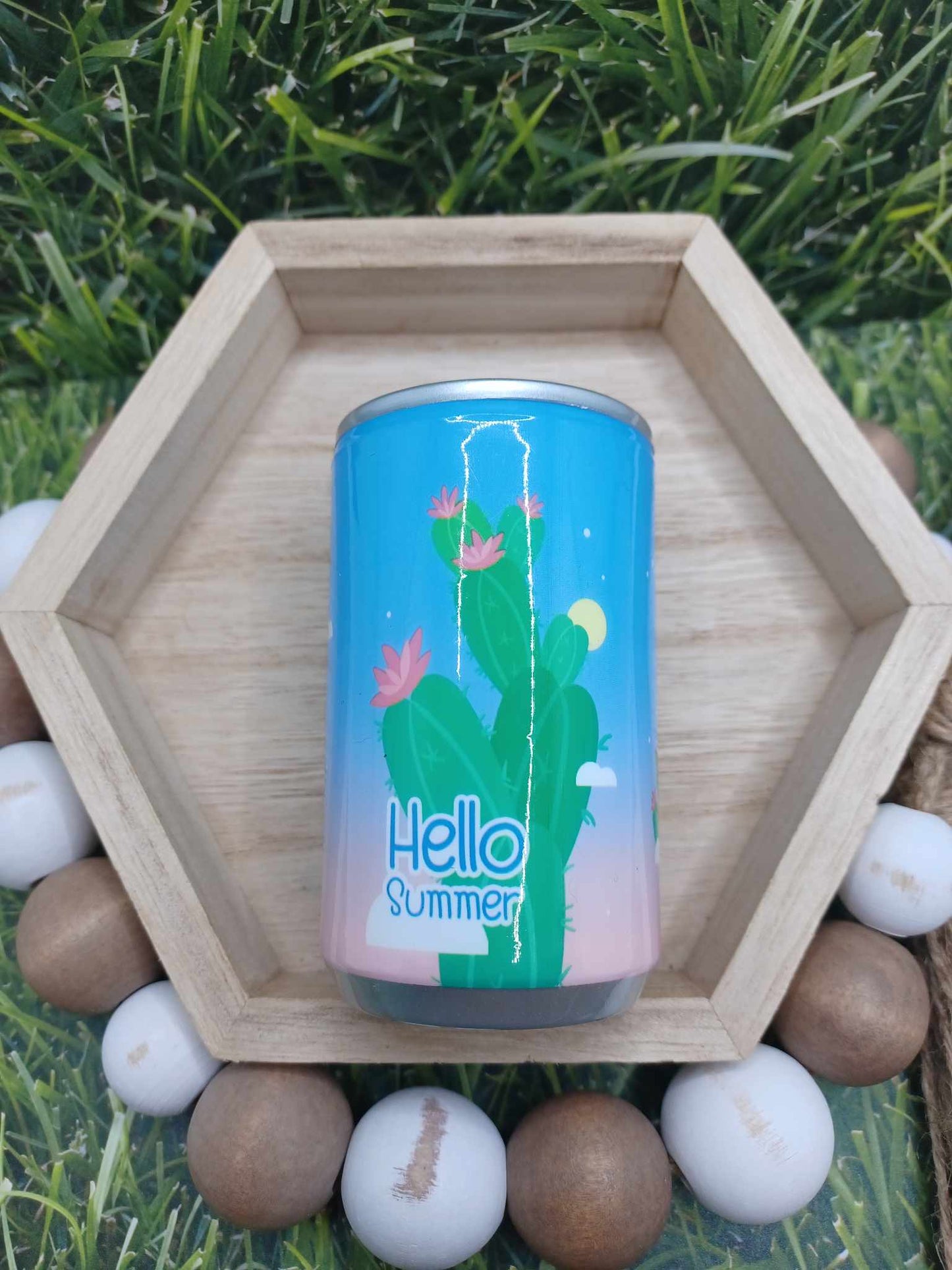 Hello Summer Cactus Wet Wipe Can Keychain