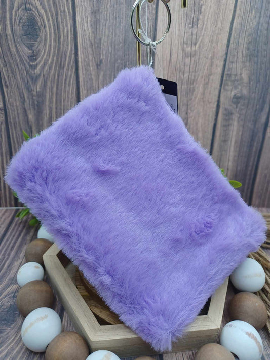 Purple Fuzzy Zipper Bag