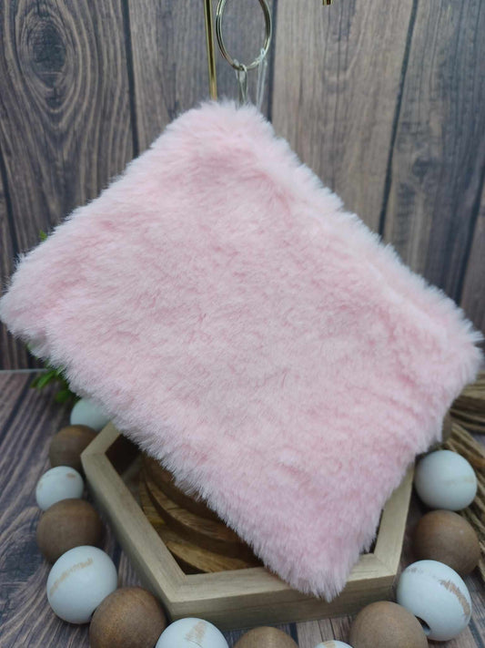 Pink Pink Fuzzy Zipper Bag
