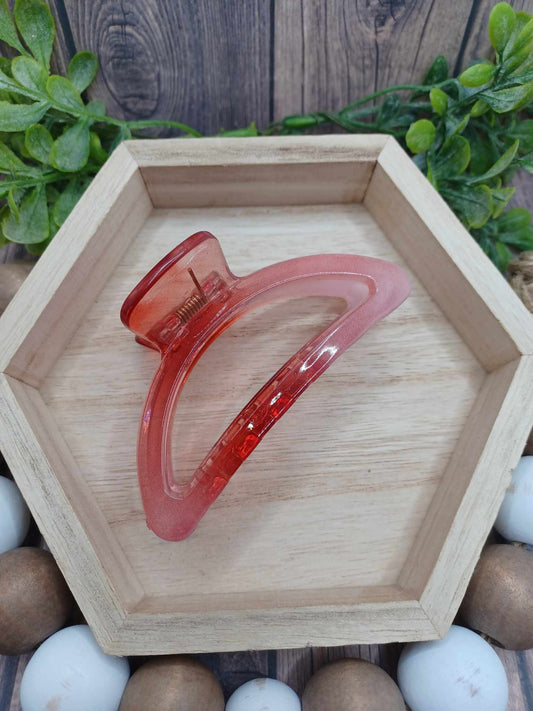 Ombre Red Half Moon Jaw Clip