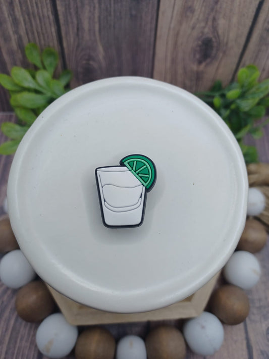 White Drink w/ Lime Shoe Charm Accessory