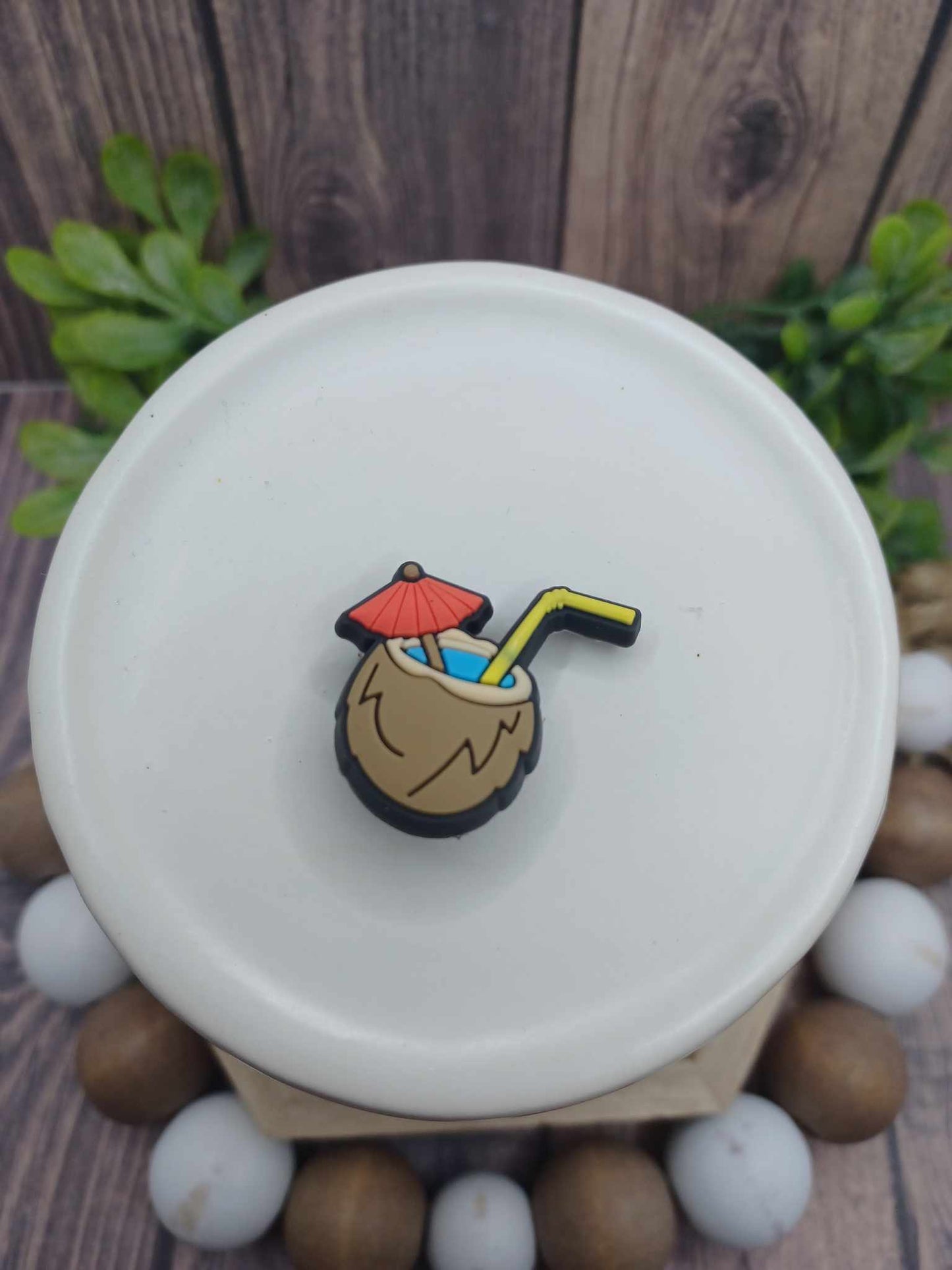Coconut Drink Shoe Charm Accessory