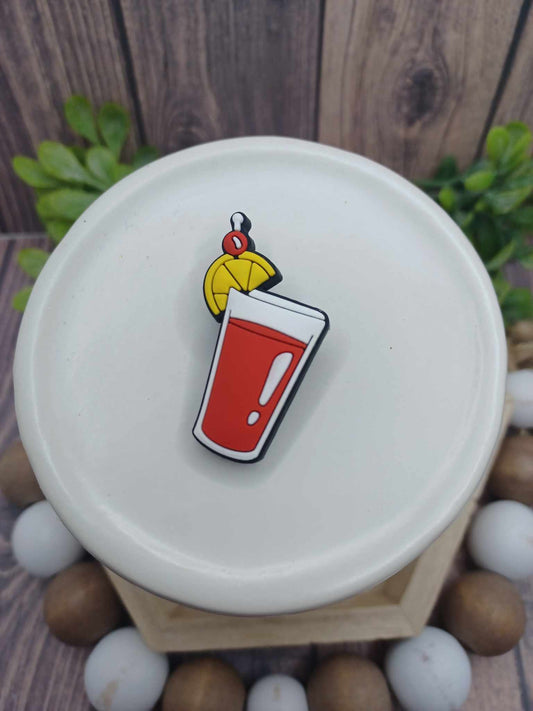 Red Drink w/ Lemon Slice Shoe Charm Accessory