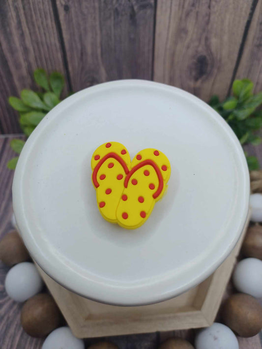 Yellow Flip Flop Shoe Charm Accessory
