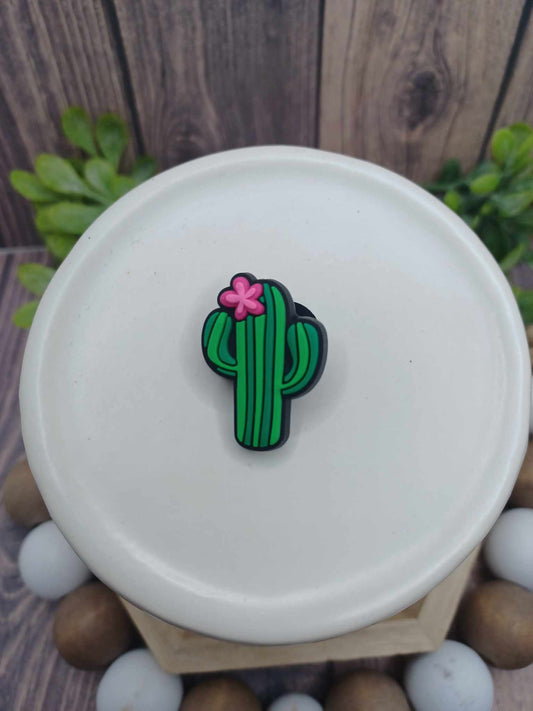 Cactus w/ Pink Flower Shoe Charm Accessory