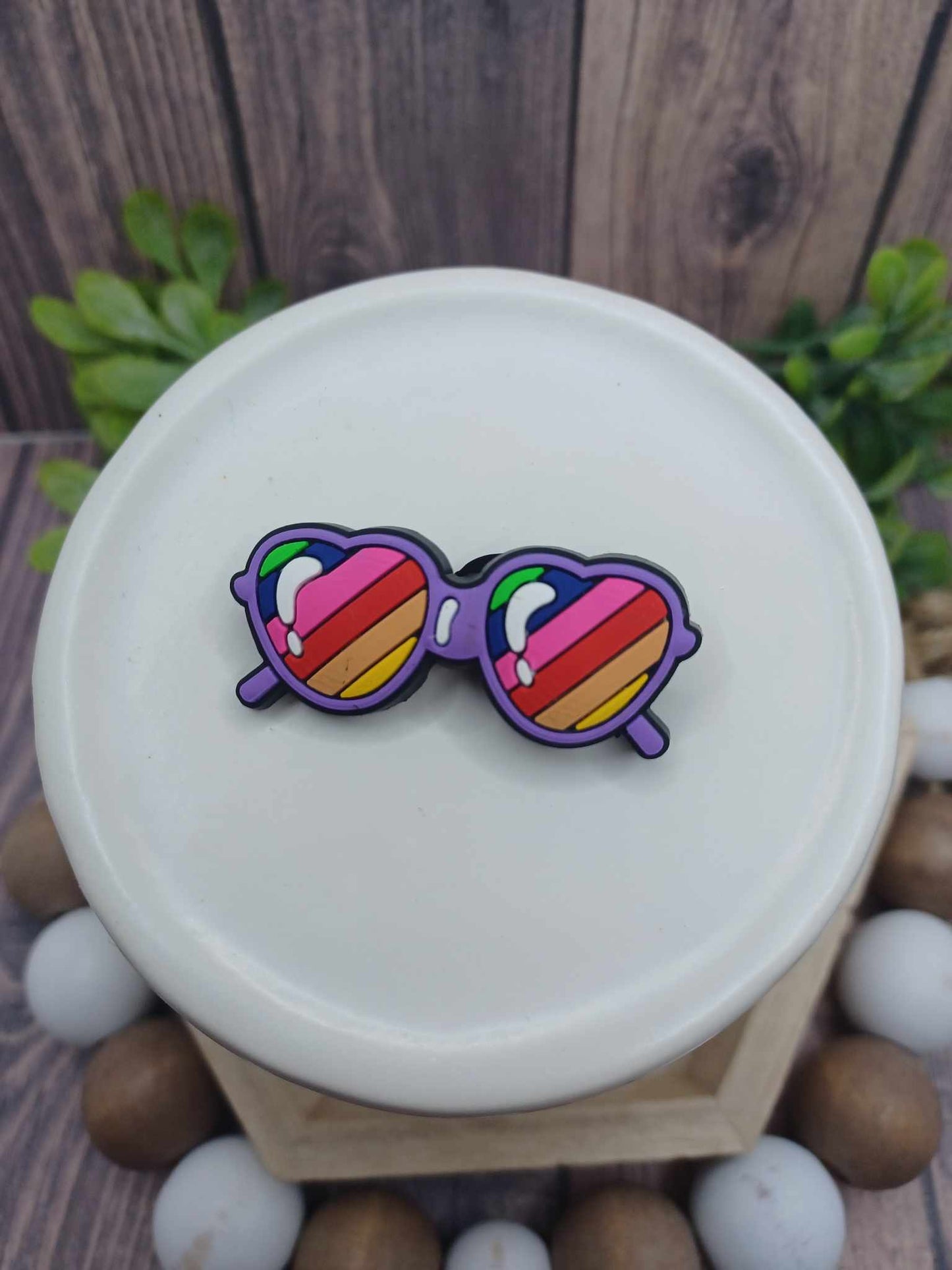Multicolored Sunglasses Shoe Charm Accessory